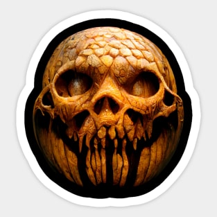 Scary Halloween Pumpkin Art Sticker